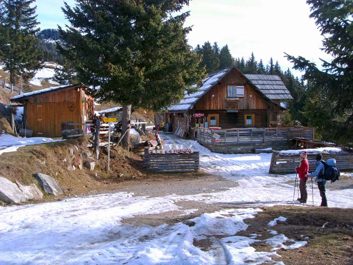 die Christebauerhütte am Ende der Rodelbahn über Tröbach