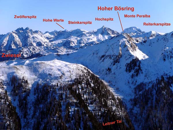 der Bösring samt seinen östlichen Trabanten von der Öfenspitze