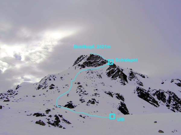 die Gipfelflanke vom Karsattel