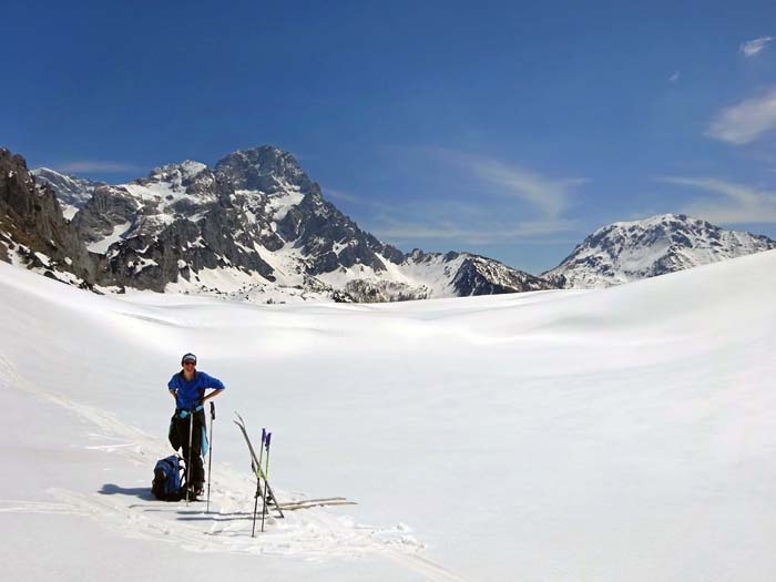 ... und steht gleich darauf am Kesselboden unterm Steiglpass