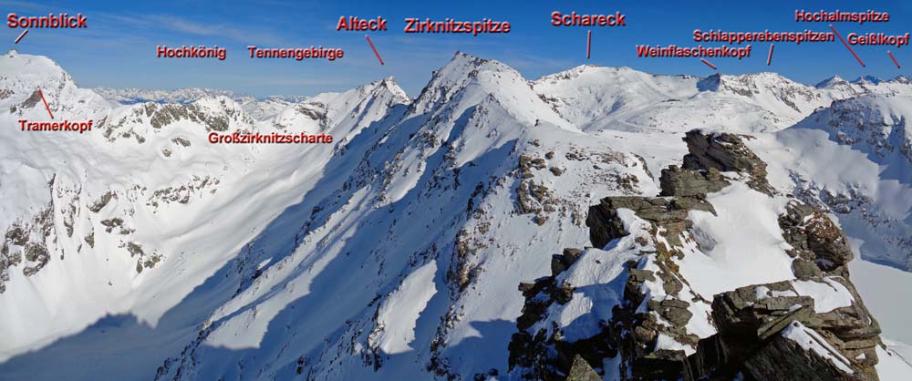 im NO der Tauernhauptkamm bis hin zur Hochalmspitze