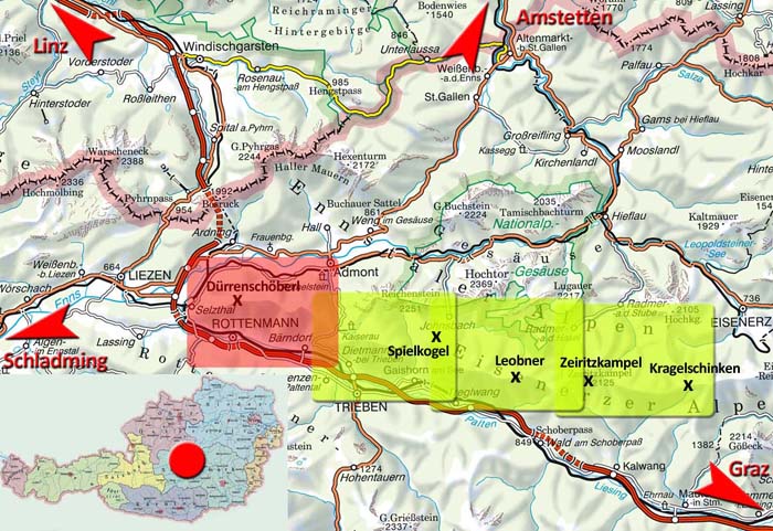 Übersicht; die Überschreitung des Dürrenschöberl, welches auch noch zu den Eisenerzern gezählt wird, behandeln wir in einem eigenen Beitrag