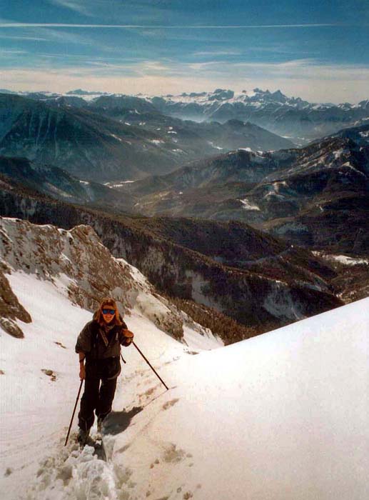 schon im oberen Teil: Prachtblick auf Trauntal und Dachstein