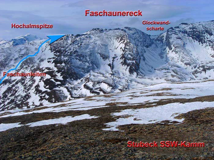 ... und das Faschaunereck vom Stubeck SSW-Kamm