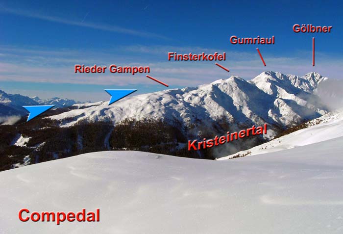 der weite Kamm von Oberried zum Gölbner v. O (Anstieg zum Tullenkogel)