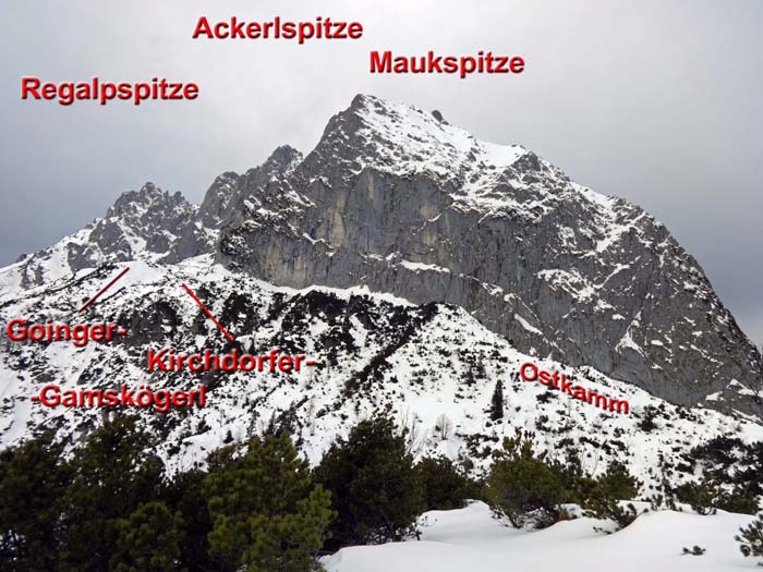 das letzte Stück über den Ostkamm auf unsere „unscheinbaren“ Gipfel - von den höchsten Spitzen der Kaiserberge sind diese Wände allerdings nicht zu sehen