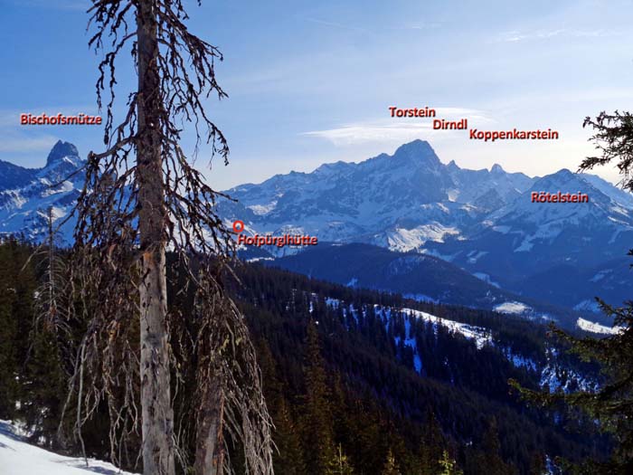 vom Dachstein kommend überschreiten wir dessen südwestlichsten Waldausläufer bis Eben im Pongau