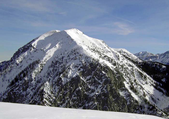 Gehart-Gipfelpanorama gegen den Uhrzeigersinn: im Osten die Riegerin (s. Archiv Bergsteigen)