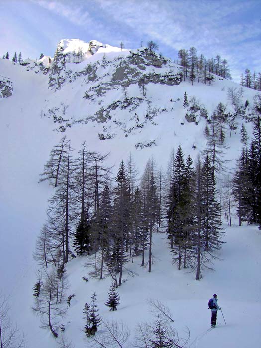 Schneekar mit Halterkogel, den wir von rechts ersteigen