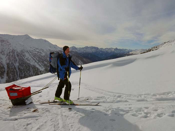 etwas höher auf den Astener Böden; im SW die Lienzer Dolomiten