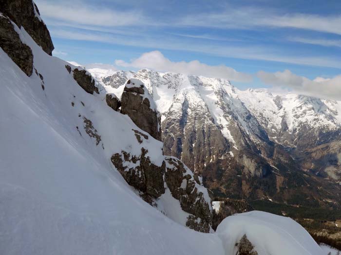 Blick aus der Flanke gegen (von links) Plantal, Turmtal und Dietlhölle