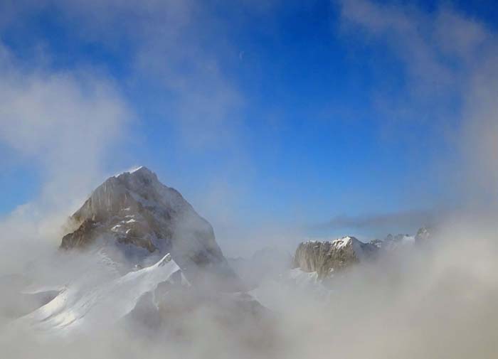 nicht in Patagonien: Hochalpl - die Firnnase vor dem beherrschenden Monte Peralba, gesehen von der drei Kilometer entfernten Schönjöchlspitze ...