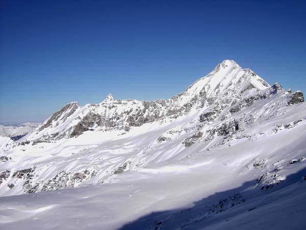 am Wurferkees ist das Gipfeldach erreicht; Blick nach N zum Kitzsteinhorn