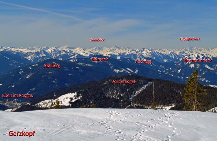 vom Gerzkopf kommend überschreiten wir den östlichsten Teil der Salzburger Schieferalpen zwischen Eben im Pongau und Wagrain