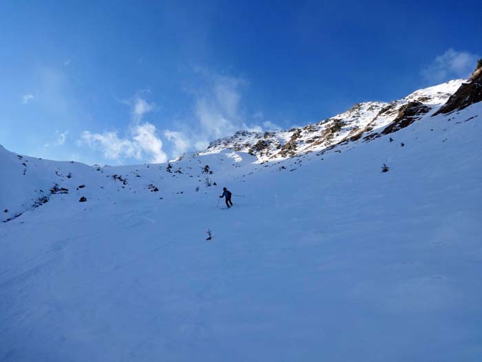 heute der einzige Hang mit passablem Schnee