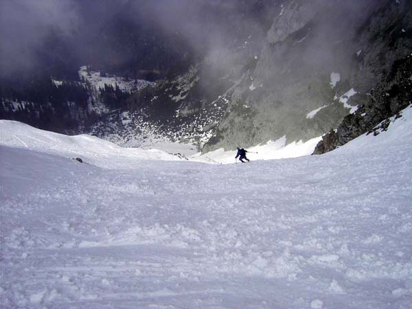 Einfahrt in die Karlkogel NW-Rinne