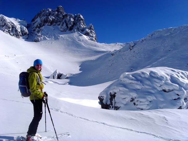 Rückblick auf Eisgrube und Kamplbrunnspitz