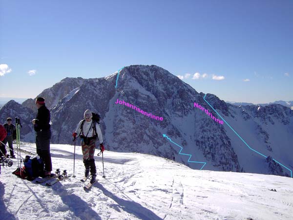 Gipfel Kosiak gegen S (Hochstuhl Nordwandrinnen)