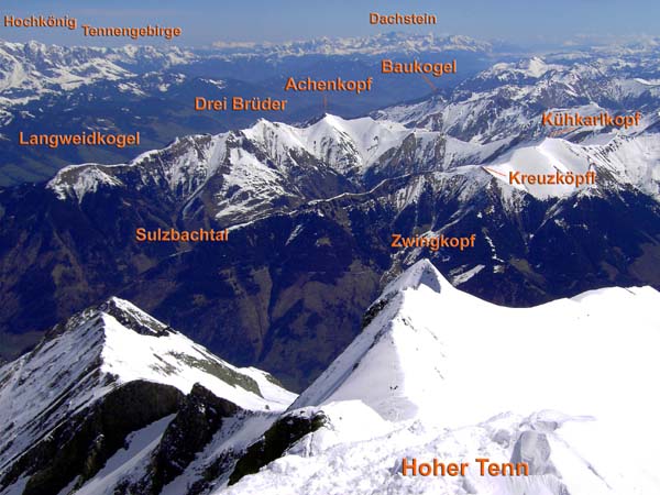 das Sulzbachtal in der nordöstlichsten Ecke der Glocknergruppe von SW (Hoher Tenn)