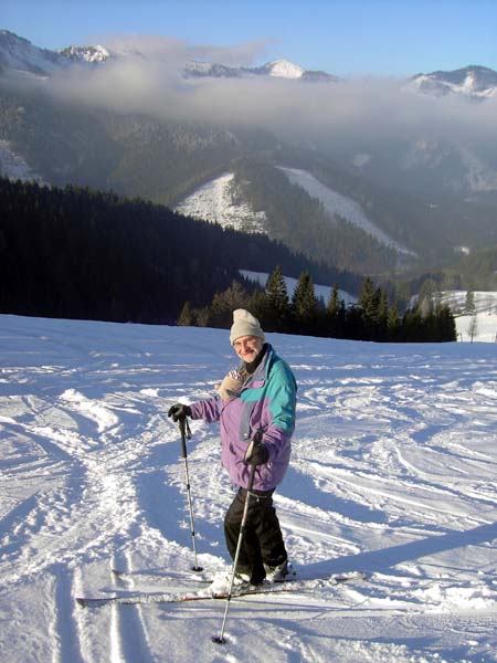 guter Schnee und kein Verkehr sind Grundvoraussetzungen, wenn wir Ronja dabei haben