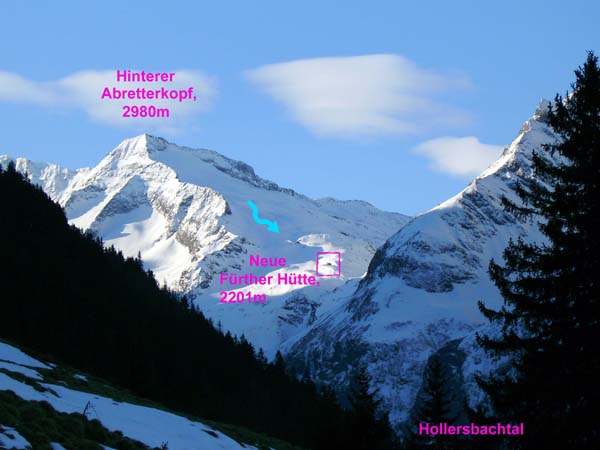 Abfahrt Abretterkopf - Fürther Hütte