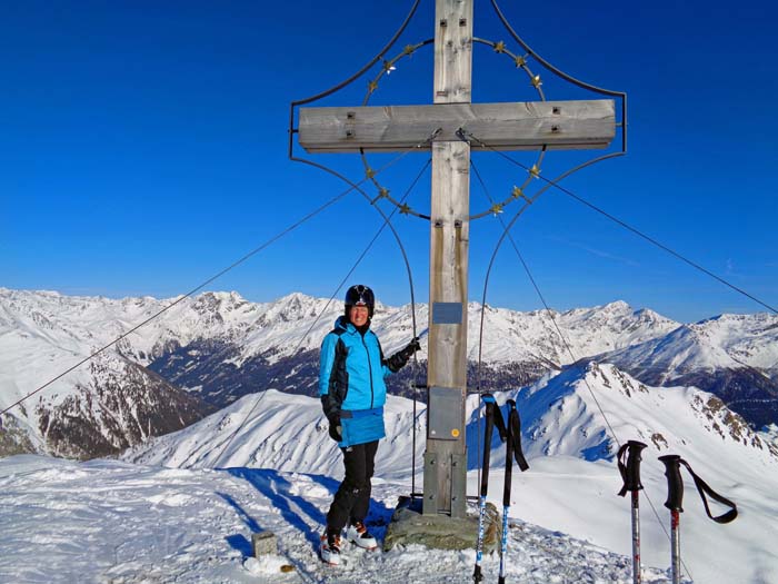 Gipfelkreuz gegen Norden (Gannekofel)