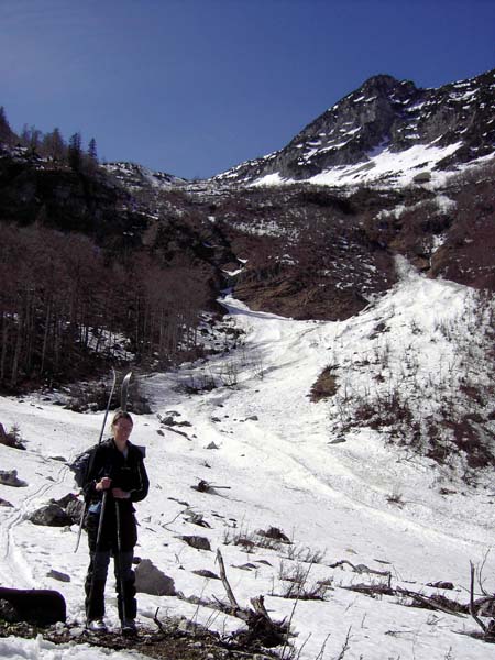 nahtlos geht die Schispur in den Jagdsteig über