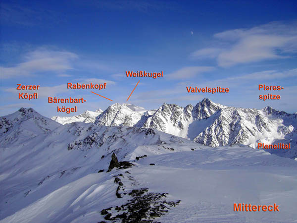 gegen O ins Herz der Ötztaler Alpen