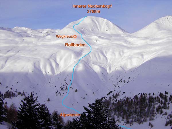 Innerer Nockenkopf von O, aus der unteren NW-Flanke des Zwölferkopf