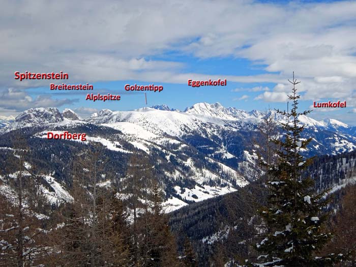 Blick gegen Nordost auf die Lienzer Dolomiten