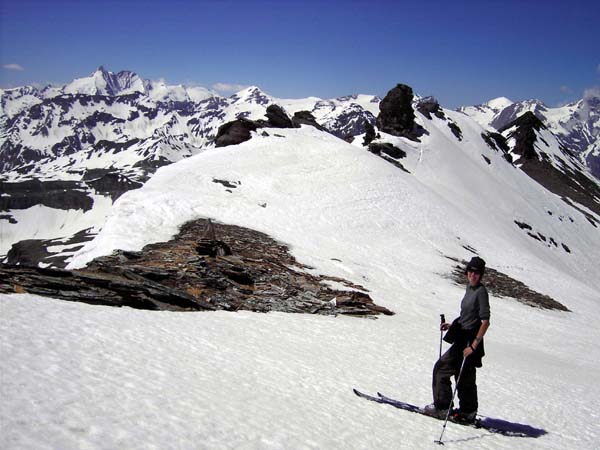 am Tauernhauptkamm; Blick gegen W, links der Großglockner