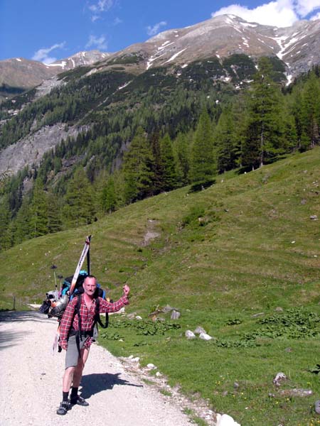 kein Radl und noch 7 km bis zum Auto - Blick auf die Schaflegerkopf Westflanke