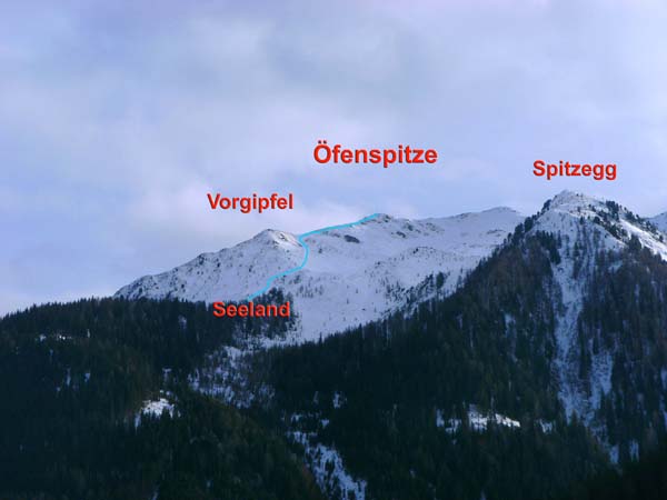 der obere Teil des Aufstieges von NNW (Kartitsch)