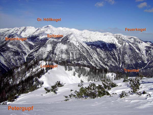 Blick vom Gipfel gegen NW auf das Höllengebirge