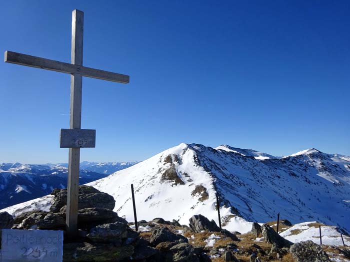 Rückblick vom Peitlernock auf alle drei heutigen Gipfel