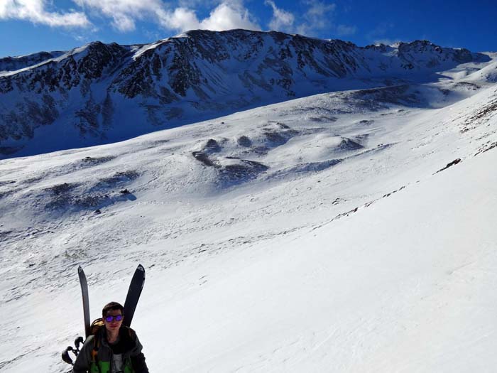 zu hart fürs Splitboard: Nikl nimmt den Südhang zum Lerchknoten lieber zu Fuß