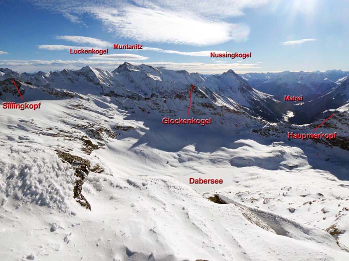 Prachtblick gegen Süden, unsere Abfahrtsrichtung