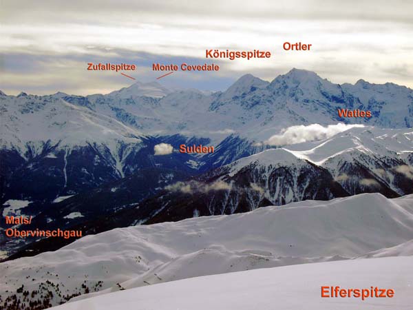 gegen SSO auf die zentralen Ortleralpen