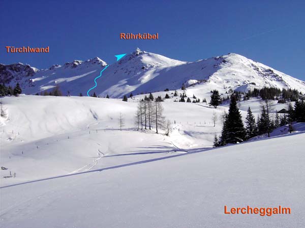 der Rührkübel von NW (Lercheggalm)