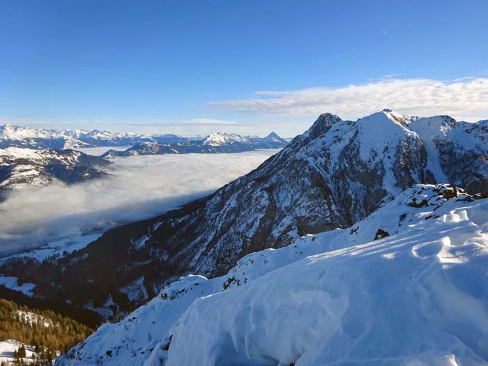 das Gipfelpanorama beginnen wir im ONO mit Plenge, Gail- und Drautal