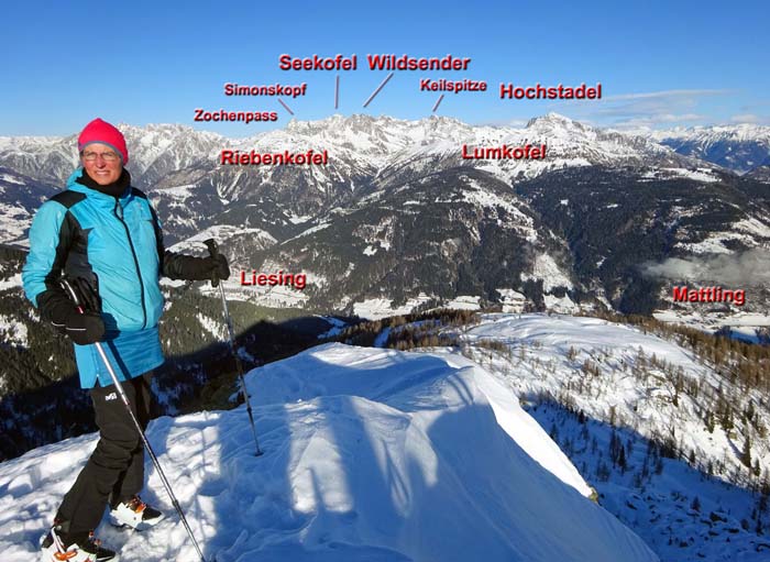 im Norden unser Aufstiegskamm und die zentralen Lienzer Dolomiten ...