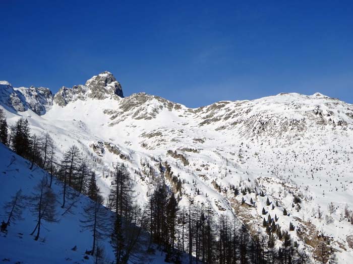 Blick gegen Nordwest auf Letterspitze, Obergailer Joch und Wasserköpfe