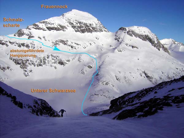 Rückblick aus der Kaltwandspitze Nordrinne