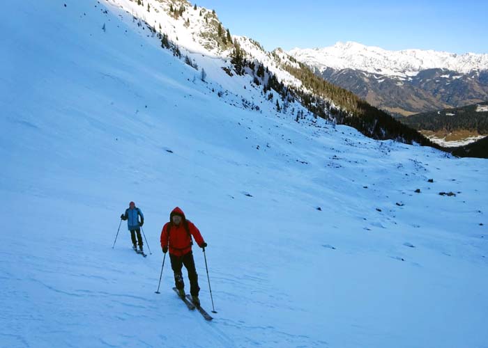 Rückblick vom Muldenbeginn auf Gumriaul und Gölbner der Villgratner Berge