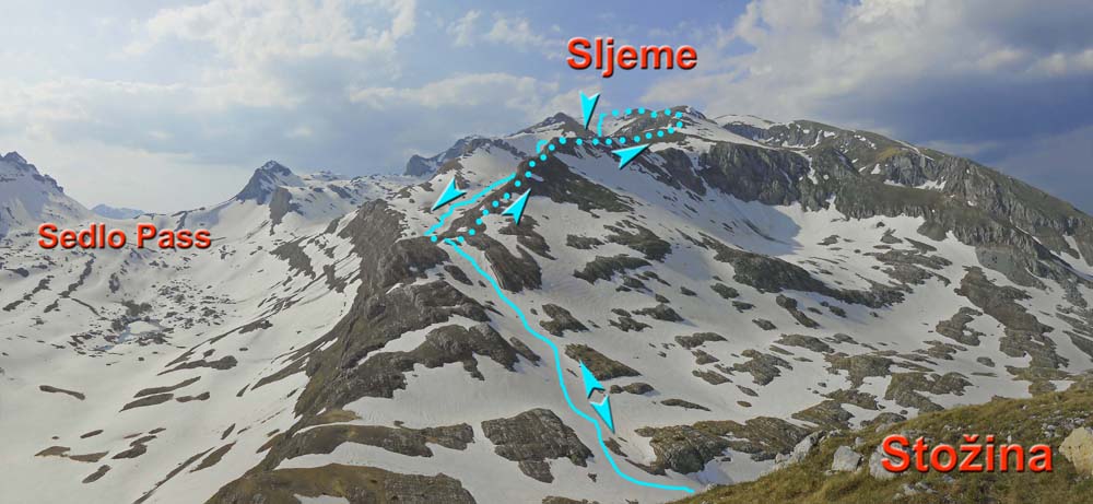 ... und versuchen daraufhin den Sljeme Westgipfel über den Jablan-bara-Grat mit Abfahrt durchs Große Lomnidokar