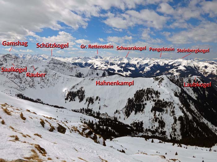 Blick aufs Gipfelmeer der Westlichen Kitzbüheler