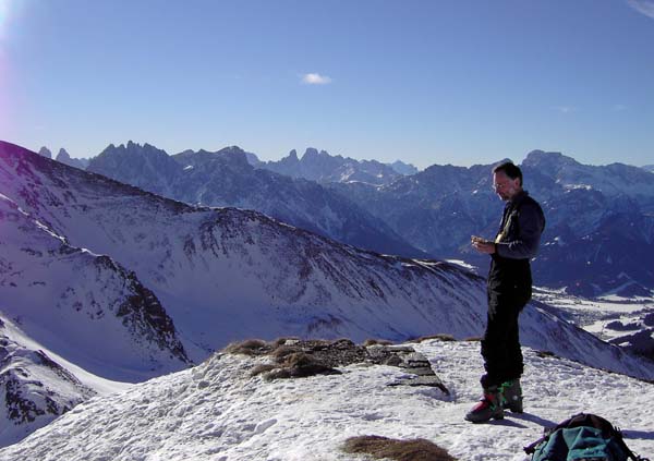 Gaishörndl gegen Dolomiten (Bildmitte ganz hinten der Monte Cristallo)