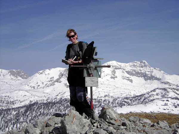 Ulli am Gipfel des Angerkogel, Blick nach N (Warscheneck)