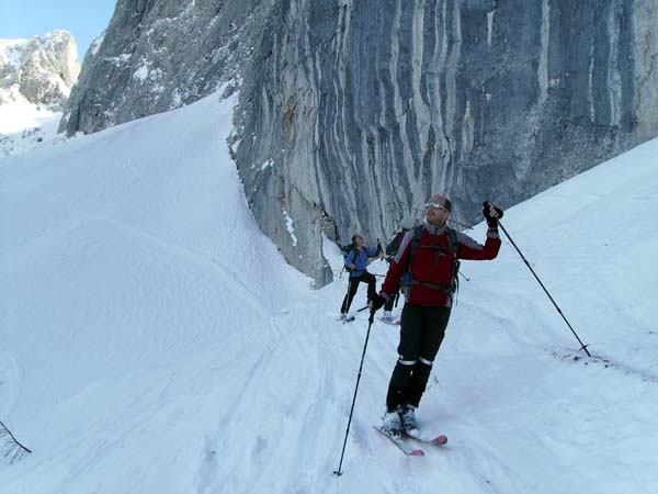 auf Tuchfühlung mit der senkrechten Traweng Nordwand