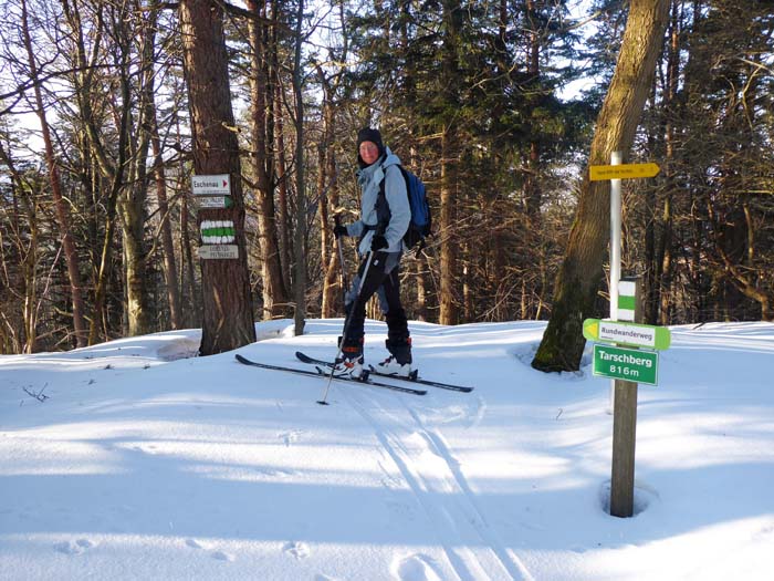 am Tarschberggipfel; die erste Etappe bis zum Lorenzipechkogel bei Schrambach ist durchgehend markiert